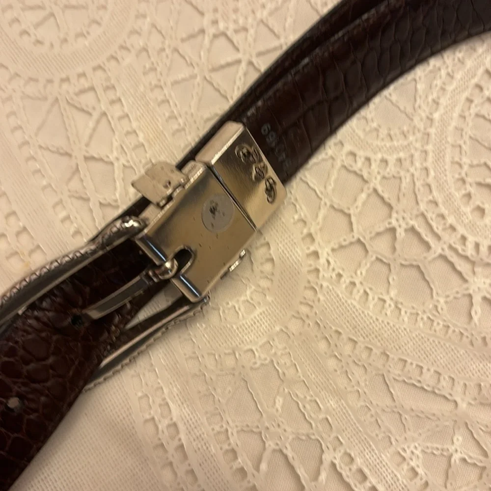 Brighton Braided Reversible Black Brown Silver-tone Embellishments 39.5” (B40169